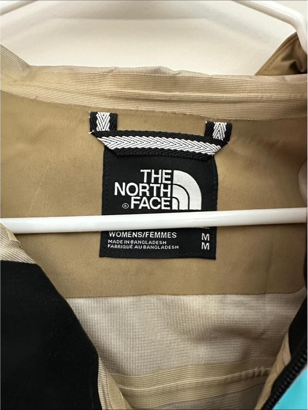 The North Face Anorak Teal Front with Tan Sleeve Hooded Pullover - Picture 5 of 6